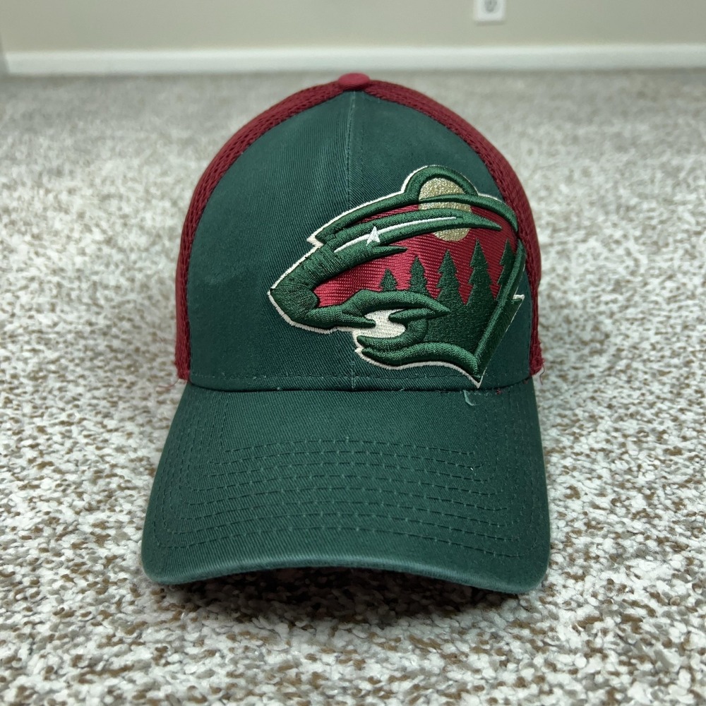 Minnesota Wild Mens Hat Medium Flex Green Red Hockey NHL New Era Cap Sports